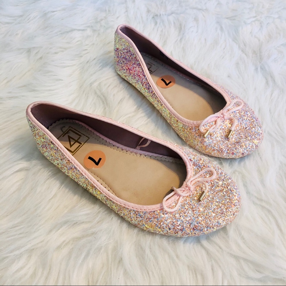 L4 Taffy Pink Glitter Ballet Flats